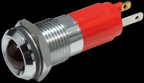 19350230 LED signal light, 10 mm, red, 230 V, metal, Ø14 mm, 18 mcd
