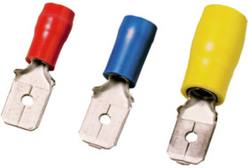 Faston plug, 6.3 x 0.8 mm, L 23.8 mm, insulated, straight, yellow, 4.0-6.0 mm², AWG 12-10, 9200600000