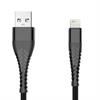Przyłącze USB 2.0 A wtyk - iPhone Lightning wzmocnione plecione SPIDER 1,5m czarne