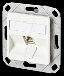 130B11D11102-E C6Amodul 1 port 180°M UPk pure white RAL9010