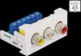 81339 Easy 45 module 3 x cinch socket 22.5 x 45 mm