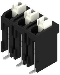 PCB terminal, 3 pole, pitch 5 mm, AWG 28-14, 12 A, spring-clamp connection, black, 1473580000