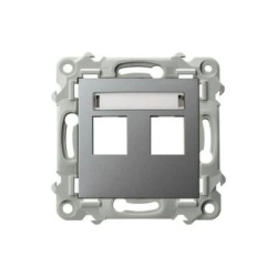 SZAFIR Obudowa gniazda podwójnego typu Keystone prosta szary mat GPK-2Z/p/70