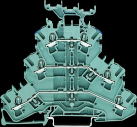 2002-3233 Three-tier through terminal block, Ø 0.25 - 2.5 mm, L/L/N.