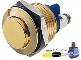 Przycisk chwilowy 16mm wyst. stal GOLD 36V- śrubki