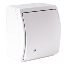 Łącznik krzyżowy pojedynczy natynkowy hermetyczny IP44 biały Koala ViPlast