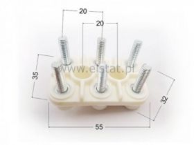 Tabliczka zaciskowa silnikowa M5x6; biała