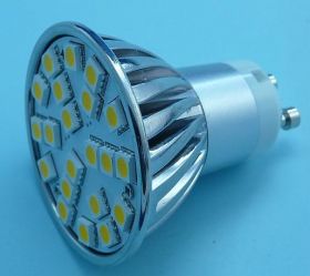 GU-10W WW 230V 21xLED SMD 5050 Z ALU