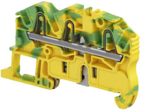 PI spring terminal block, push-in spring connection, 2.5 mm², 3 pole, 8 kV, yellow/green, 1SNK705151R0000