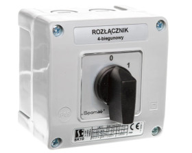 Łącznik krzywkowy 0-1 4P 10A w obudowie pokrętło czarne SK10-2.8210OB11