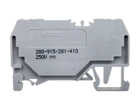 Złączka szynowa 2-przewodowa z diodą 1N4007 2,5mm2 szara 280-915/281-410