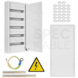 Rozdzielnica natynkowa metalowa 5x18 modułów IP30 (400V AC) 905x436x130mm drzwi pełne KOLE SYSTEMS