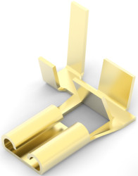 Uninsulated flat plug sleeve, 4.75 x 0.51 mm, 0.82 to 2.08 mm², AWG 18 to 14, brass, 63512-1