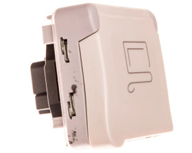 PLEXO55 Gniazdo pojedyncze z/u 16A z blokadą białe/ecru 069623