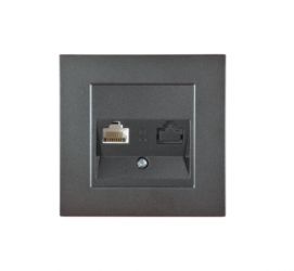 Gniazdo komputerowe 1xRJ45 kat.5e - antracyt - NOVELLA
