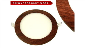 Panel Led Okragły Round 12W 230V Drewnopodobny B W
