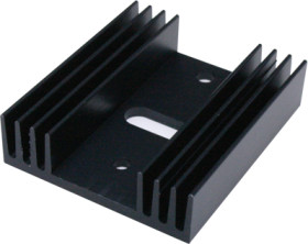 Extruded heatsink, (L x W x H) 50 x 42.7 x 12.5 mm, 9.1 to 4 K/W, black anodized, 10104436