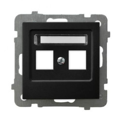 AS Obudowa gniazda podwójnego typu Keystone prosta czarny metalik GPK-2G/p/33
