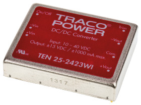 Przetwornica DC-DC, 25W, Uwe 10 → 40 V DC, Uwy ±15V dc, Iwy ±1A, TRACOPOWER
