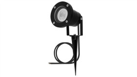 Lampa Ogrodowa Wbijana Led Gu10 Ip65 Wodoszczelna Czarna Z Przewodem 1M Horti...