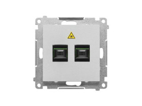 SIMON 55 Gniazdo światłowodowe / optyczne podwójne SC/APC aluminium mat TGS2.01/143 KONTAKT SIMON