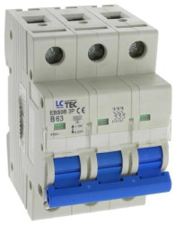 Wyłącznik instalacyjny nadprądowy nadmiarowoprądowy 3P 3M B 63A 6kA 492659 EBS9B