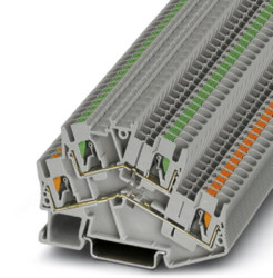 Double level terminal, push-in connection, 0.14-4.0 mm², 4 pole, 22 A, 6 kV, gray, 3209609