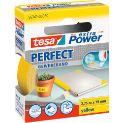 tesa&#xAE; 56341 Extra Power Fabric Tape - Yellow - 19mm x 2.75m