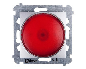 Simon 54 Sygnalizator świetlny LED czerwone światło srebrny mat DSS2.01/43