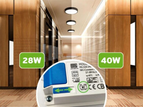 Plafon LED Polari 28/40W 3000/4000/5700K Czarny