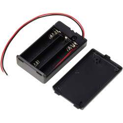 TRU COMPONENTS TC-13220672 Battery tray 3xAAA Cable 63x37x17mm Black Plastic