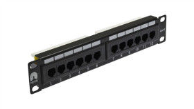 Patch Panel Rack 10 Cali 1U Kat.6 12P Utp Czarny Neku