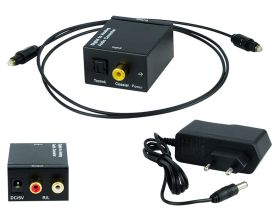 Konwerter optyczny TOSLINK na 2xRCA