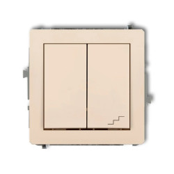 DECO Łącznik jednobiegunowy ze schodowym (osobne zasilanie) beżowy 1DWP-10.2