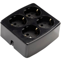 Martin Kaiser 536/sw Multi-receptacle 250V Black IP20 Type F Earthing Contact