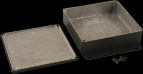 Aluminum die cast enclosure, (L x W x H) 120 x 120 x 34 mm, black (RAL 9005), IP65, 1590WQFBK