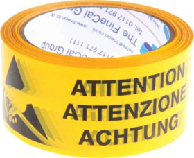 Tak Taśma zabezpieczająca ESD Nie Czarny/żółty, 50mm x 66m Tak Nie, RS PRO Nie Attention ESD Protected Area Opakowanie