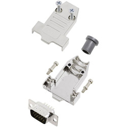 Encitech 6355-0071-01 D-Sub Pin Strip Set 15 Pins Solder Bucket 180&#xB0;