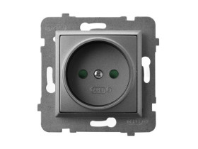 ARIA Gniazdo pojedyncze z przesłonami torów prądowych szary mat GP-1UP/m/70 OSPEL