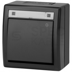 Przycisk odbijający "światło" natynkowy hermetyczny IP55 antracytowy 10AX Aquant 2K