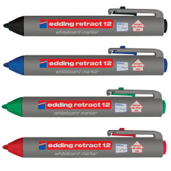 Edding 4-12-4 Retract 12 Whiteboard Marker Assorted 4pk
