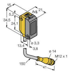 Czujnik dyfuzyjny Turck QS18VP6AF100Q5 3068326 1 szt.