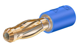Adapter do złącz pomiarowych, rodzaj: Złącze męskie na żeńskie, wtyk: 4mm, gniazdo: 2mm, 25A, Niebieski, 30 V ac, 60 V