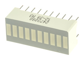 Wyświetlacz diodowy LED 10-segmentowy 21 mcd, Zielony Kingbright 565 nm