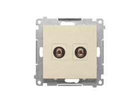 SIMON 55 Gniazdo głośnikowe pojedyncze szampański mat TGL.01/144 KONTAKT SIMON