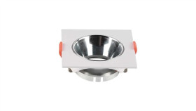 Oprawa Punktowa Oczko Gu10 Ip20 Biała+Chrom Połysk Kwadrat 6653