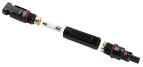 Bezpiecznik złącze konektor MC4 1000V DC 10x38 do łączenia modułów fotowoltaicznych z miejscem na wkładkę topikową