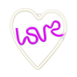 Neon LED LOVE W SERCU fiolet biały NNE02 Neolia