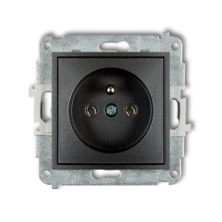 MINI Mechanizm gniazda pojedynczego z uziemieniem 2P+Z (bez przesłon torów prądowych) grafitowy 11MGP-1z