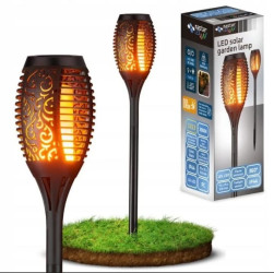 Lampa solarna LED 1,2W 30lm ogrodowa pochodnia, efekt płomienia, wbijana 51cm IP44